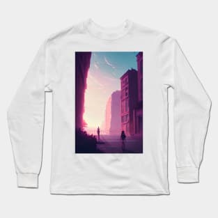 Mom &amp; Daughter Lofi Scenario Anime Landscape Long Sleeve T-Shirt